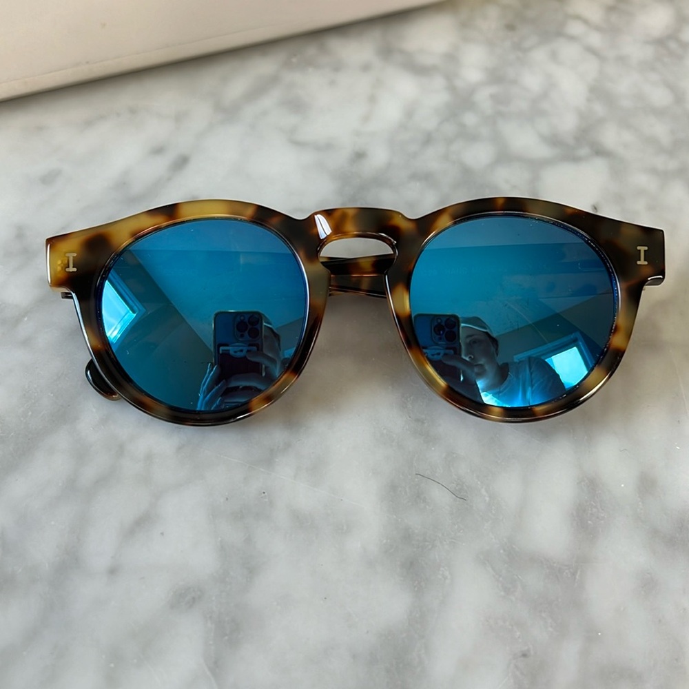 Illesteva Leonard Blue Mirror Sunglasses